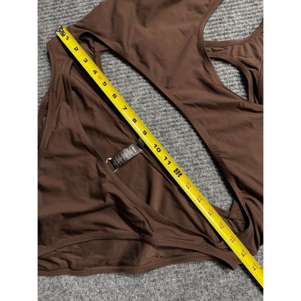 Skims Swims Women Size 4X Cut Out Monokini One Piece Swimsuit Brown SW-MKN-0012
